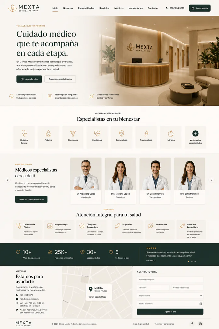 Vista previa del diseño de demostración Consultorio de Salud